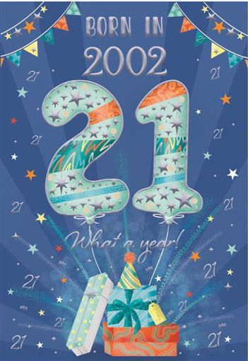 Picture of BORN IN 2002 21 CONGRATULATIONS! BLUE BIRTDHAY CARD